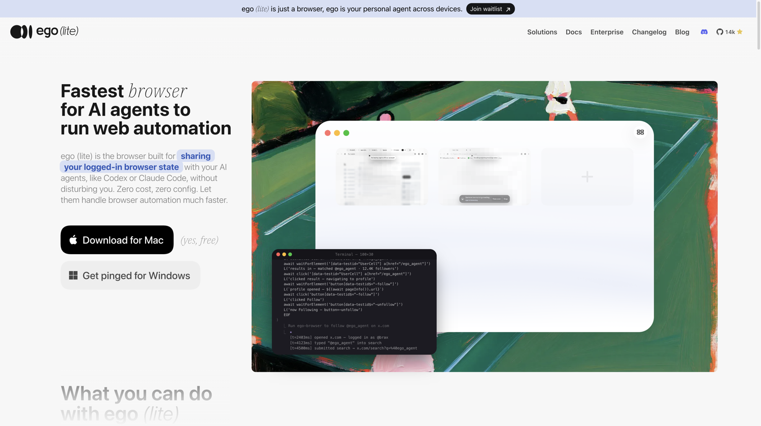 ego (lite) homepage